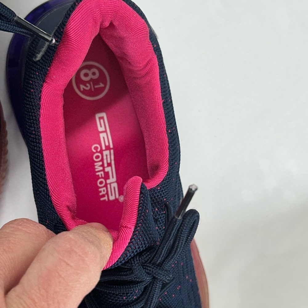 Women's Navy & Pink Athletic Sneakers - Picture 3 of 6